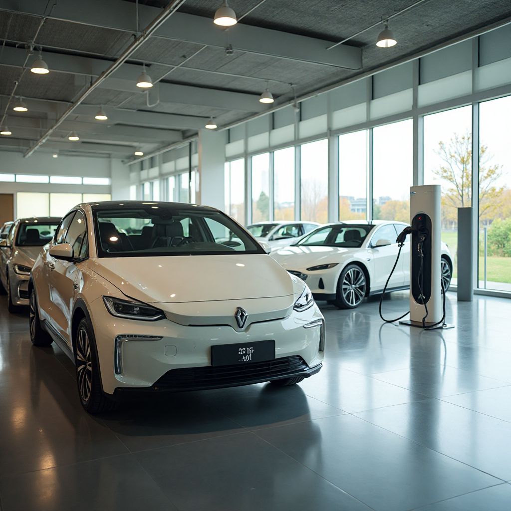 Zona de exposición de vehículos eléctricos